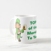 Lucky Leprechaun Top van de Mornin Coffee Mok (Voorkant links)