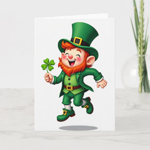 Lucky Leprechaun Vierbladige Klaverkaart Kaart