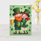 Lucky Leprechaun Vieringskaart Kaart (Gele Bloem)