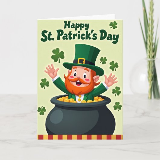 Lucky Leprechaun Wenskaart Kaart (Voorkant)