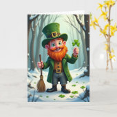 Lucky Leprechaun Winter Card Kaart (Gele Bloem)