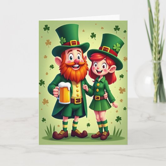 Lucky Leprechauns Celebration Card Kaart (Voorkant)