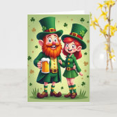 Lucky Leprechauns Celebration Card Kaart (Gele Bloem)