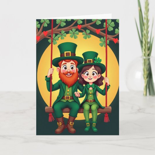Lucky Leprechauns Love Card Kaart (Voorkant)
