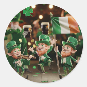 Lucky leprechauns saint Patrick Ronde Sticker