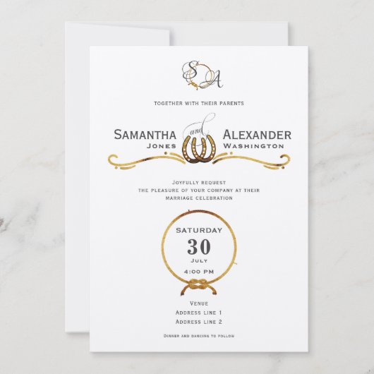 Lucky Liefde Westerne Rustieke Schuur Hoefijzers B Kaart (Voorkant)