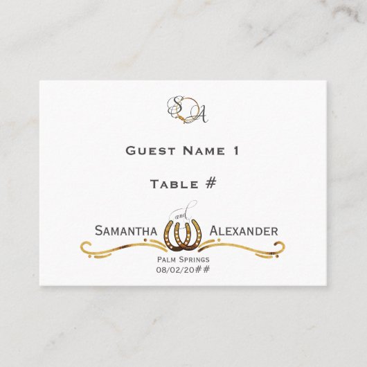 Lucky Liefde Westerne Rustieke Schuur Hoefijzers B Plaatskaartje (Voorkant)