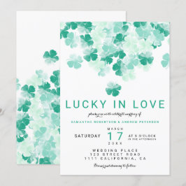 Lucky, liefhebber van de St Patrick Chic bruiloft Kaart