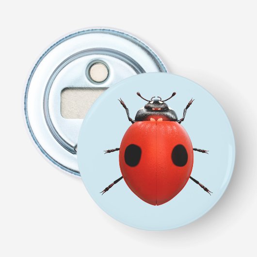 Lucky Lieveheersbeestje Button Flesopener (Voorkant)