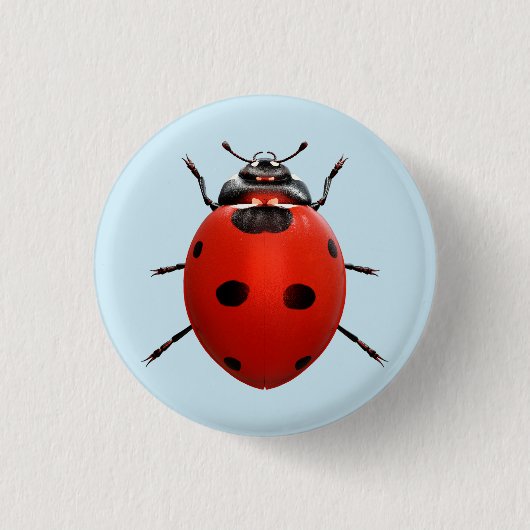 Lucky Lieveheersbeestje Ronde Button 3,2 Cm (Voorkant)