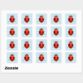 Lucky Lieveheersbeestje Vierkante Sticker (Vel)