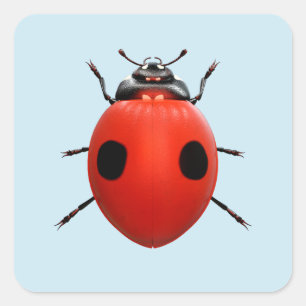 Lucky Lieveheersbeestje Vierkante Sticker