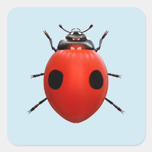 Lucky Lieveheersbeestje Vierkante Sticker (Voorkant)