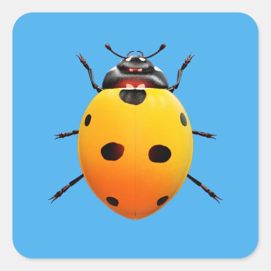 Lucky Lieveheersbeestje Vierkante Sticker (Voorkant)