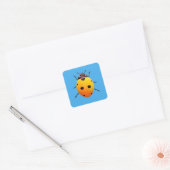 Lucky Lieveheersbeestje Vierkante Sticker (Envelop)
