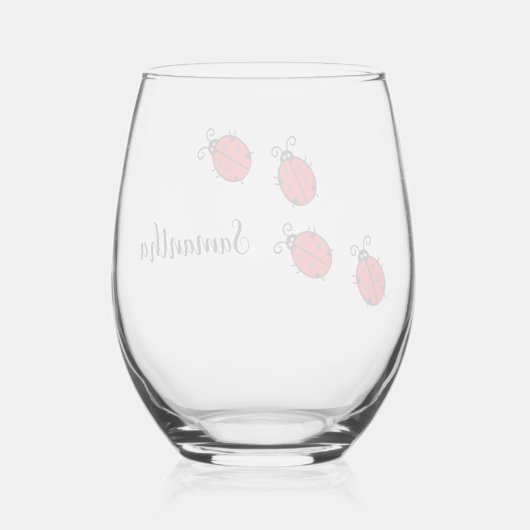 Lucky lieveheersbeestjes design wijnglas wijnglas zonder voet (Achterkant)