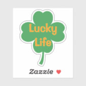 Lucky Life Four-Leaf Clover St Patrick's Day Sticker (Vel)