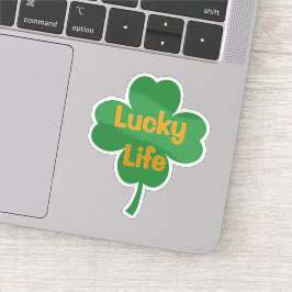 Lucky Life Four-Leaf Clover St Patrick's Day Sticker