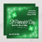 Lucky Lights - Groene St Patrick's Day Uitnodiging (Voorkant / Achterkant)