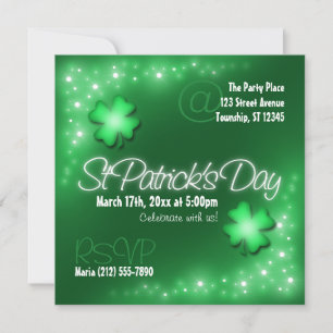 Lucky Lights - Groene St Patrick's Day Uitnodiging
