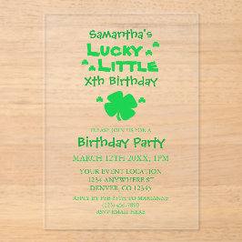 Lucky Little Birthday Acryl Uitnodigingen