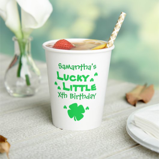 Lucky Little Birthday Papieren Bekers (Insitu)