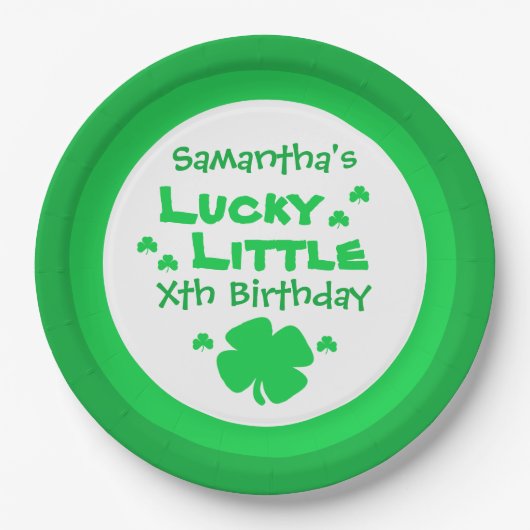 Lucky Little Birthday Papieren Bordje (Voorkant)