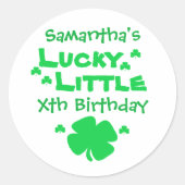 Lucky Little Birthday Ronde Sticker (Voorkant)