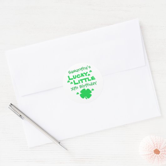 Lucky Little Birthday Ronde Sticker (Envelop)