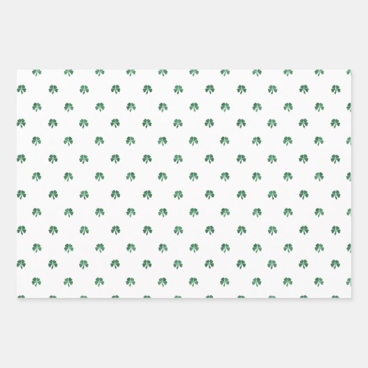 Lucky Little Four Leaf Clovers Saint Patricks Day Inpakpapier Vel (Voorkant 3)
