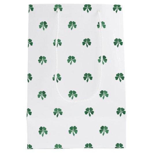 Lucky Little Four Leaf Clovers Saint Patricks Day Medium Cadeauzakje (Achterkant)
