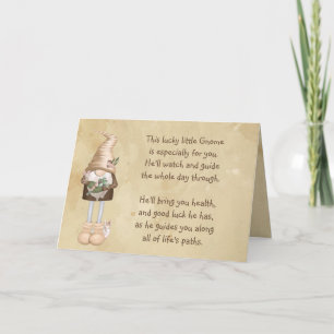 Lucky Little Gnome Good Health Luck Fun Kaart