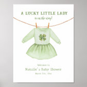 Lucky Little Lady St Patrick's Baby shower Welkom Poster (Voorkant)