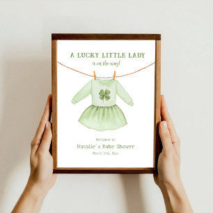 Lucky Little Lady St Patrick's Baby shower Welkom Poster