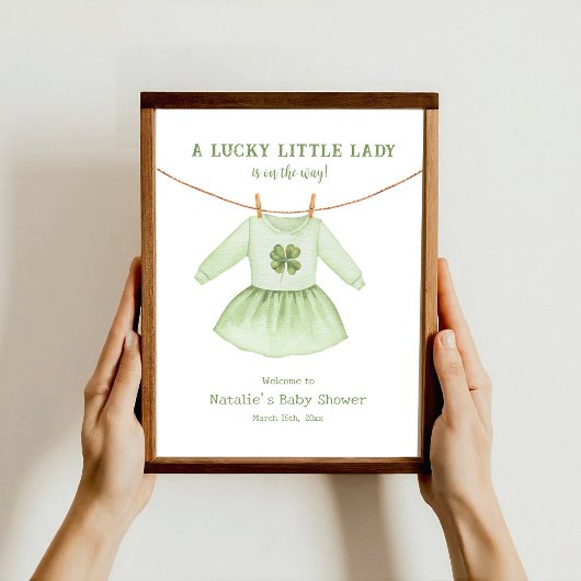 Lucky Little Lady St Patrick's Baby shower Welkom Poster