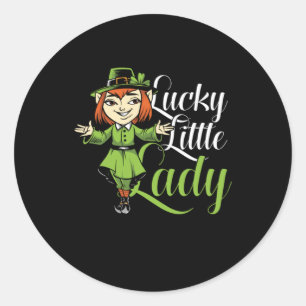 Lucky Little Lady St Patricks Day Gift Ronde Sticker