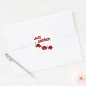 Lucky Little Ladybugs Ronde Sticker (Envelop)
