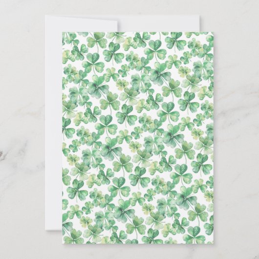 Lucky Little One Green Shamrock Clover Baby shower Kaart (Achterkant)