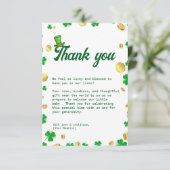 Lucky Little One - St. Patrick's Day Baby shower Bedankkaart (Staand voorkant)