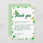 Lucky Little One - St. Patrick's Day Baby shower Bedankkaart (Voorkant / Achterkant)