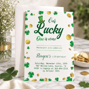 Lucky Little One – St. Patrick's Day Baby Shower  Kaart