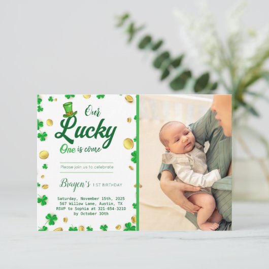Lucky Little One - St. Patrick's Day Baby shower Kaart (Staand voorkant)