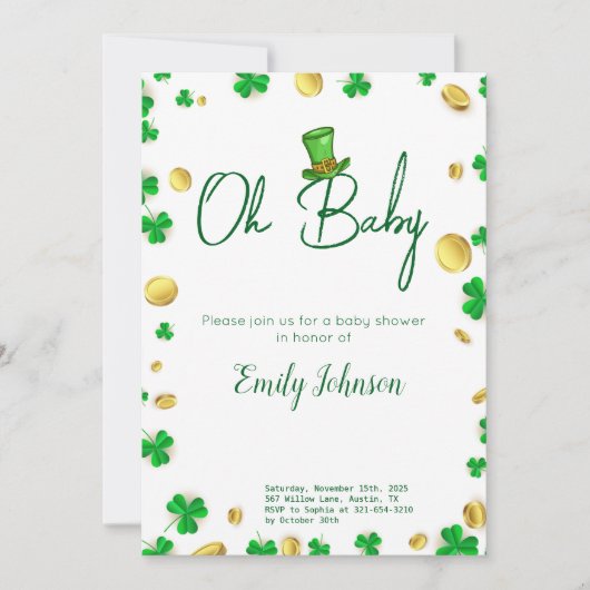 Lucky Little One - St. Patrick's Day Baby shower Kaart (Voorkant)