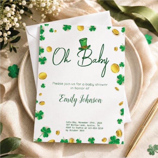 Lucky Little One – St. Patrick's Day Babyborrel Kaart