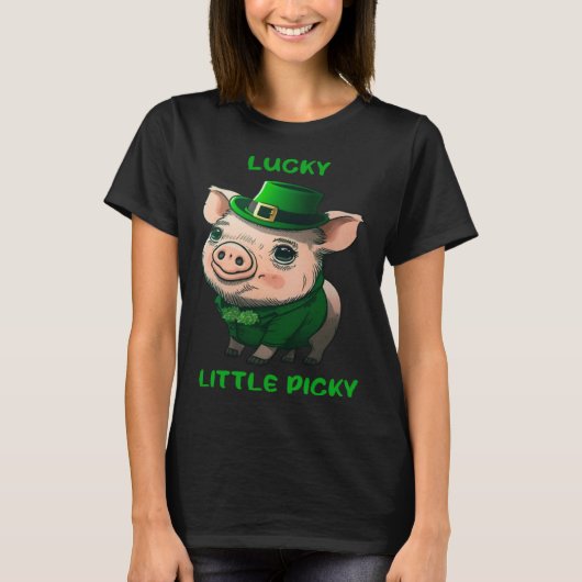 Lucky Little Picky Pig St Patricks Day Irish Lepre T-shirt (Voorkant)