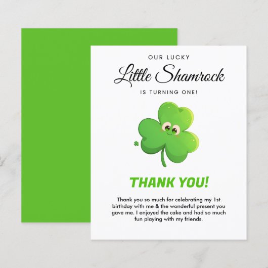 Lucky Little Shamrock 1e verjaardag (Voorkant / Achterkant)