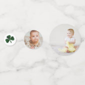 Lucky Little Shamrock 1e Verjaardagsfeestfoto Confetti (Achterkanten)