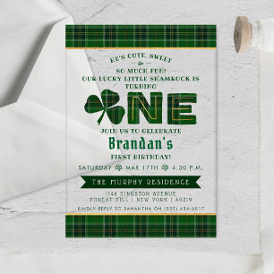 Lucky Little Shamrock 1st Birthday Acryl Uitnodigingen