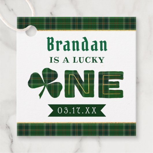 Lucky Little Shamrock 1st Birthday Bedankjes Labels (Voorkant)