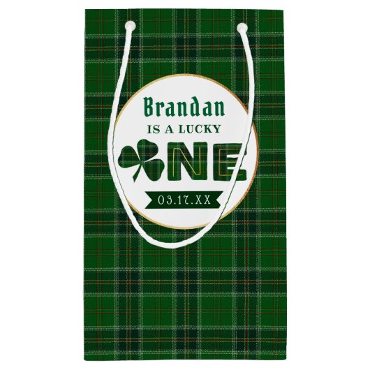 Lucky Little Shamrock 1st Birthday Klein Cadeauzakje (Achterkant)